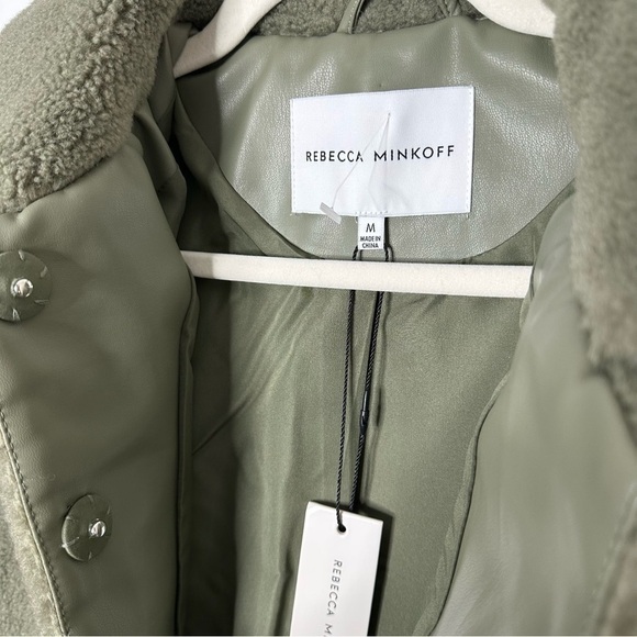REBECCA MINKOFF Harley Wool Plush Pile green Jacket  M NWT - Picture 6 of 8